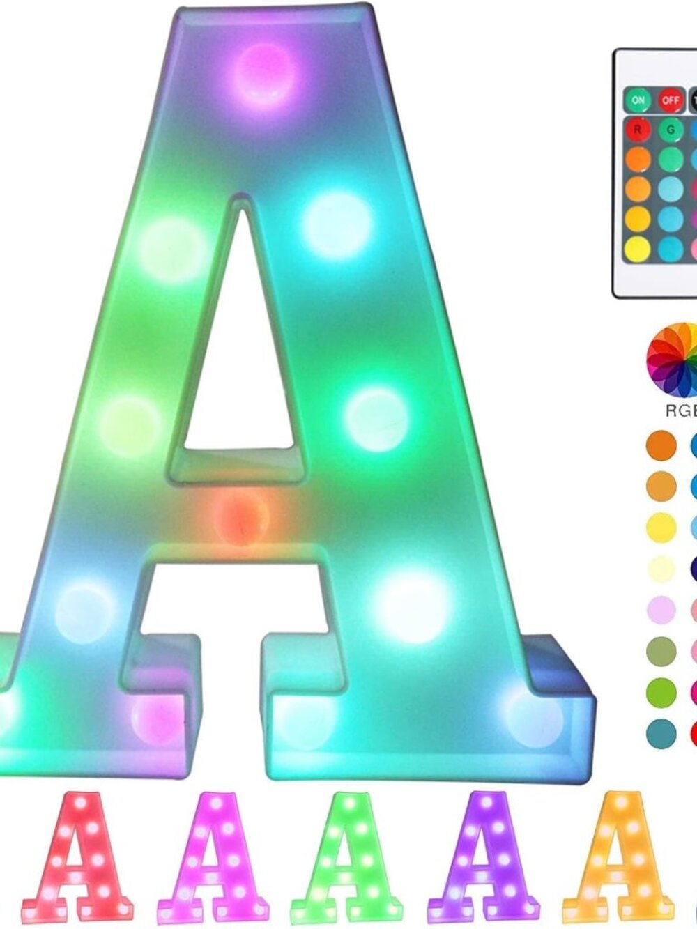 Colorful LED Marquee Letter Lights with Remote – Light Up Marquee Signs – Party